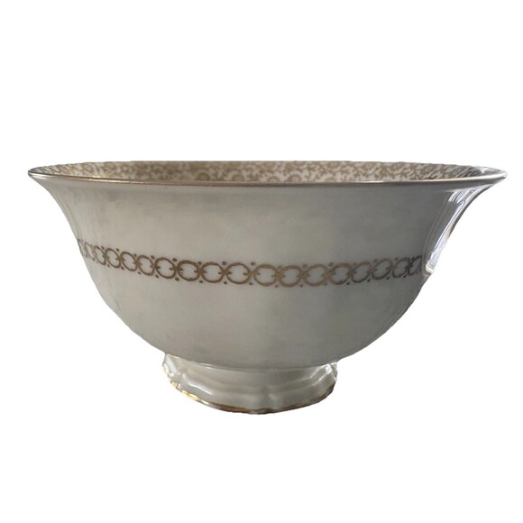 Vintage Rosenthal Bavaria Ivory Germany Floral Footed Tea Cup Saucer Gold Accent - Picture 9 of 12